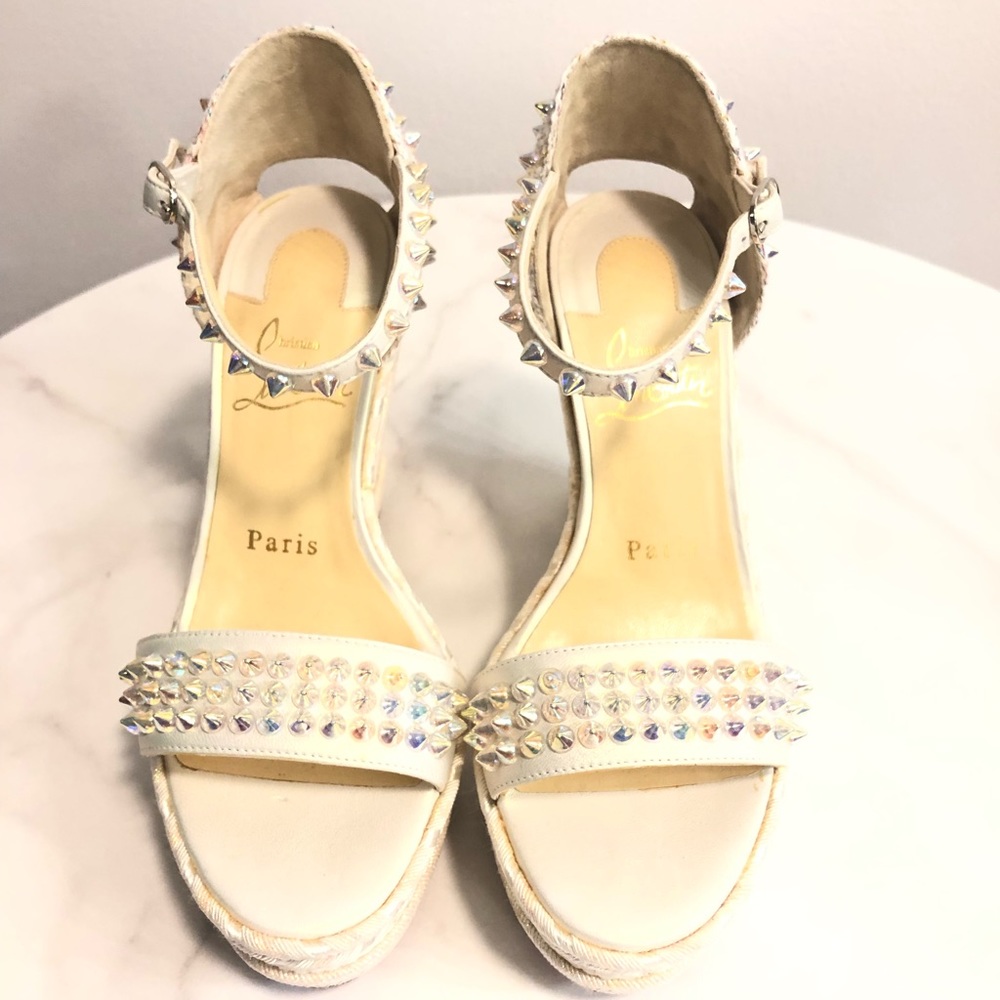 Christian Louboutin White Wedges - Picture 6 of 12